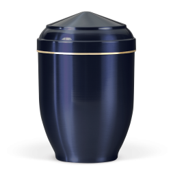 Preview: Tierurne Kupfer blau mit Goldband groß